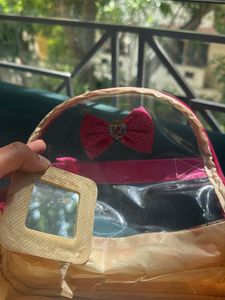 Cute Pink Floral Cosmetic Vanity Pouch
