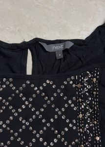 Sparkly Black Sleeveless Top