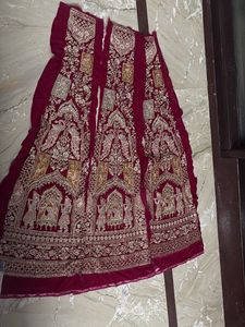 Rani pink Embroidered Velvet Lehenga kalis