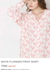 Vero Moda Pink Flamingo Print Button-Up Shirt