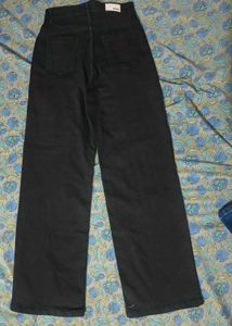 SASSAFRAS  High Waisted Black Wide Leg Jeans