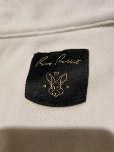 RARE RABBIT WHITE MEN POLO T SHIRT L
