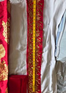 semi stitch Vibrant Red dresss set