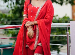 Red Kurta Set with Dupatta