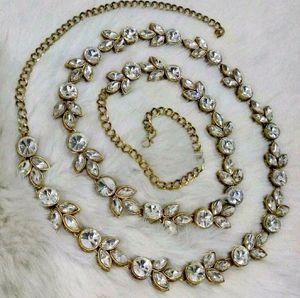 Crystal Leaf Chain Belt