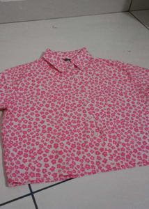 Pink Floral Print Top