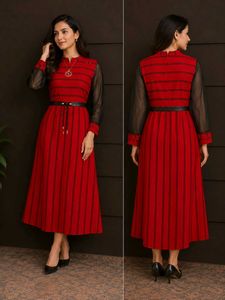 Red &amp; Black Striped Dress