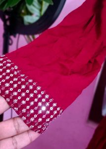 Elegant Maroon Embellished Ethnic dress
