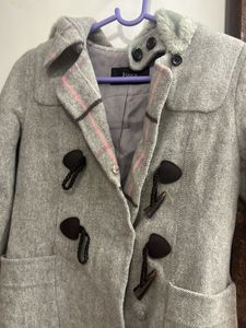 Women hooded woolen coat