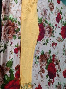 Yellow Embroidered Salwar Pants