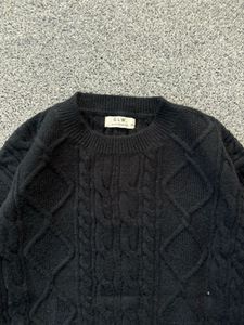 Black Cable Knit Pullover Sweater