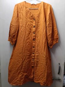 Orange Button Down Dress