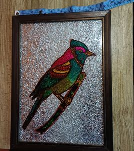 Glass Painting Work- A Beautiful Bird