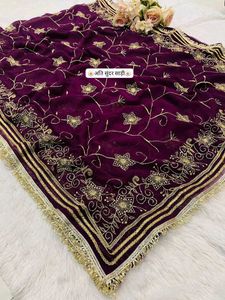 Exquisite Red Embroidered Saree