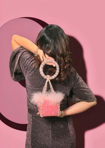Crystal Fur Clutch (Pink)