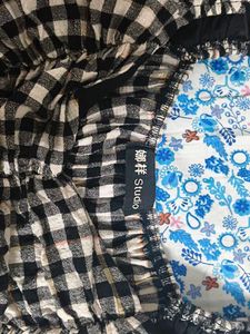Gingham Puff Sleeve Smocked Crop Top
