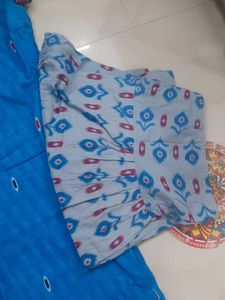 Blue Cotton Kurta Set