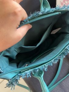 Turquoise Woven Bag