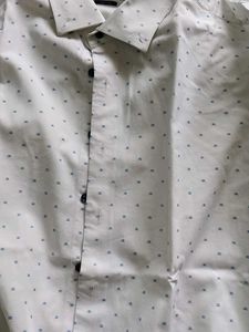Sevensigns Dress Shirt - White w/ Blue Dots