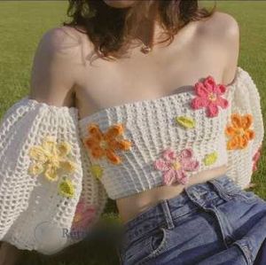 Crochet Off-Shoulder Crop Top