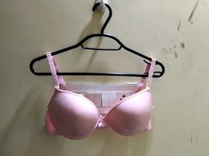 Pretty Pink push up bra with adjustable stap and P