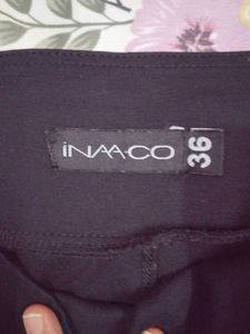 Black Textured Cropped Pants