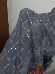 Embellished Grey Dupatta with Sequins of 1