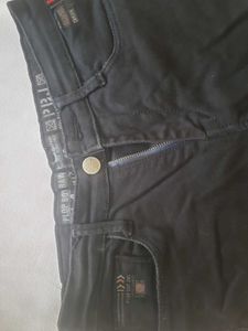 ​Men's Slim Fit Black Jeans with Side Stripe
