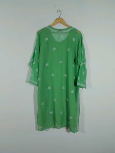 Green Embroidered Kurta For Women's