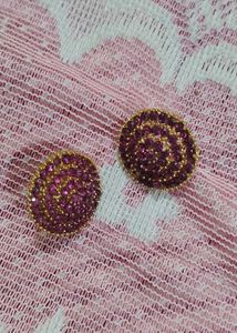 Sparkling Pink Stud Earrings
