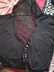 Black Hooded Cardigan