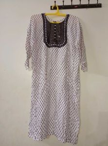 White Printed Kurta 🤍