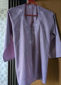 New Embroidered Lilac Kurta