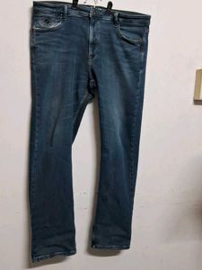 Men's Blue Straight Leg Jeans