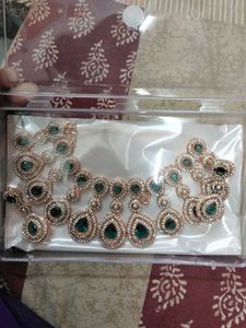 “💚 Elegant green stone jewellery set 😍