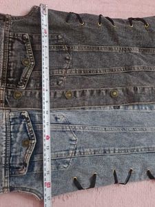 TRENDY😎 COLOUR BLOCKED❤️ Denim Lace-Up 🧥