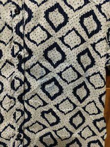 White With Blue ikat print Long Kurti