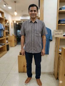 Striped Men's Short Sleeve Shirt