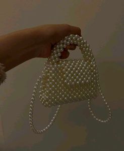 Elegant Pearl Beaded Clutch Bag