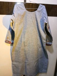 Embroidered Khadi Kurti