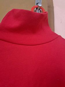 Red Turtleneck Top