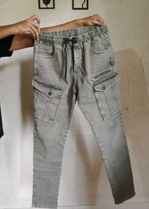 Stylish Grey Cargo Jeans