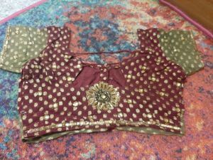 heavily Embroidered Chiffon Brocade saree free gift  with this
