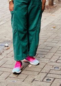 Green Wide-Leg Jeans