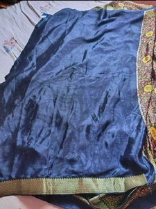 Elegant Printed Silk Saree with blouse pc