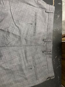 Men's Grey Plaid Dress Pants