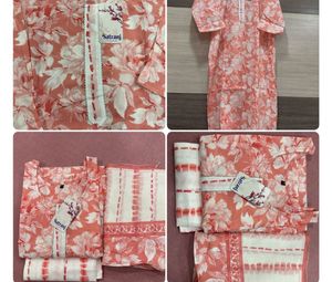 Peach Floral Kurta Set