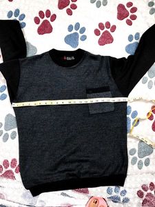Men's Gray &amp; Black Long Sleeve Sweater