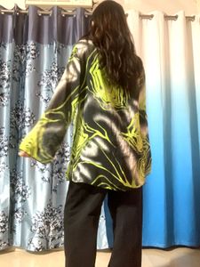 Stylish Printed Kurta with Embellished Neckline