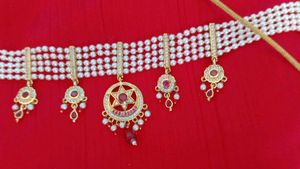 high quality Stunning Pearl &amp; Stone Choker Set